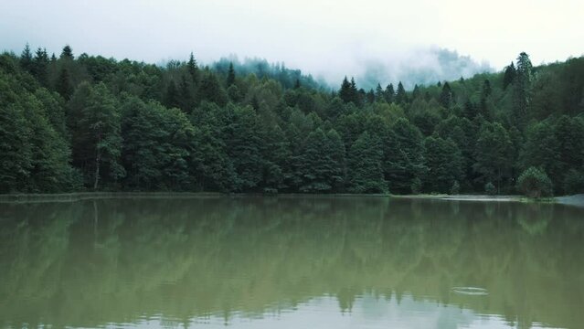 View of Karagol Lake in Artvin. 4K Footage in Turkey