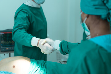 Achievements of medical professors in the field of cardiology and medical teams in the heart transplantation room