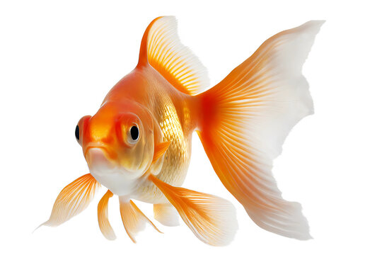 Goldfish on transparent background. Generative ai.