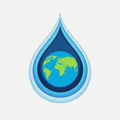 Obraz premium World water day. Save water. Vector illustration.