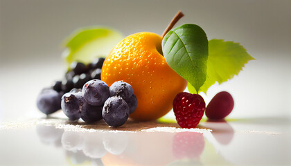 fruits on a white background
