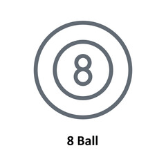 8 Ball  Vector  Outline Icons. Simple stock illustration stock