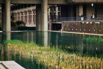 Modernist architecture of the estate and buildings in the Barbican district of London