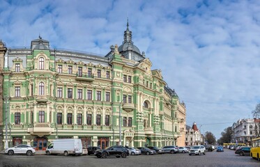 Fototapeta na wymiar Historical building in old center of Odessa, Ukraine