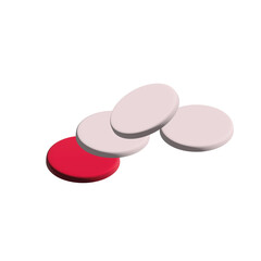 Obraz na płótnie Canvas pills on white background pill, medicine, health, medical, tablet, pills, white, red, vitamin, tablets, pink, drug, pharmacy