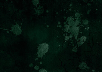 血が飛び散る緑の壁のイラスト