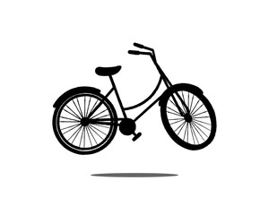 Black and white bicycle illustration, vector design