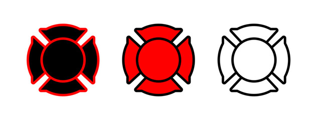 Blank Fire Department Logo Emblem Badge Vector Illustration Set