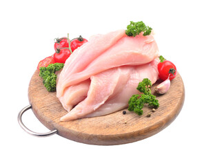 Chicken and vegetables meat isolated