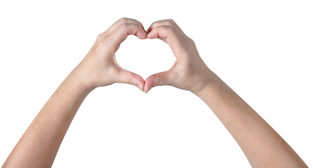 person hands making a heart shape isolated