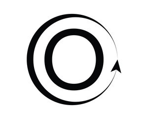 O letter vector with circle creative design template elements.
