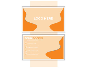 orange simple and modern business card design, creative business card 
