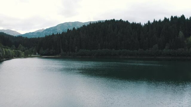 Aerial view of Karagol Lake in Artvin. 4K Footage in Turkey