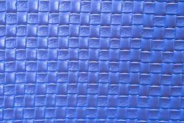 Blue braided leather texture. Ocean blue texture for background.