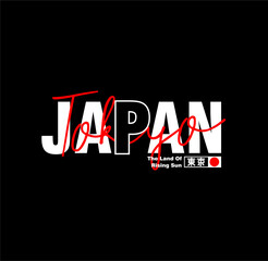 vector illustration. design graphics for t-shirts. Tokyo is the capital of Japan. Translation from Japanese: Tokyo