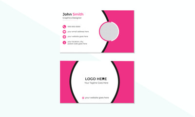 Modern Business Card Template with double-sided creative design 