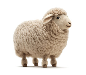 Cute sheep on transparent background, Generative AI