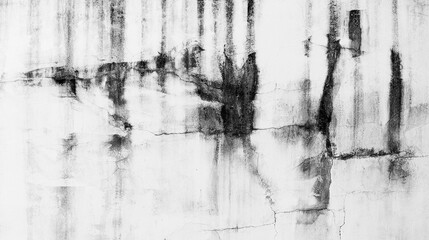 Texture white cement wall with stain and crack background