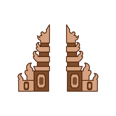 hindu temple illustration icon vector