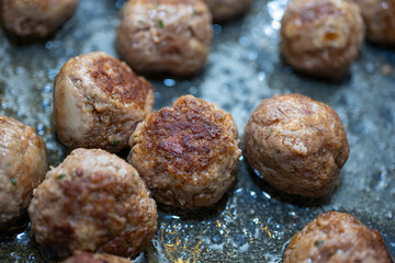 Cooking Italian meatballs