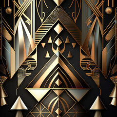 black and gold background with geometric pattern, ramadan pattern