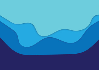 Abstract background with blue paper cut waves.