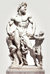 Fototapeta na wymiar Greek Philosopher full body sculpture. Generative ai