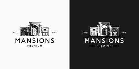 Classic vintage house logo illustration