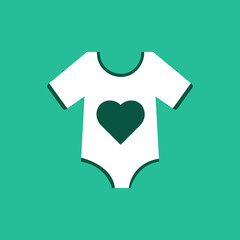 Baby bodysuit for a boy in green tones and shades. Vector illustration	