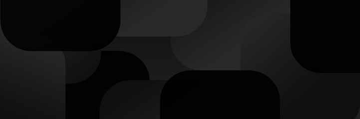 Abstract dark black Geometric banner design background.