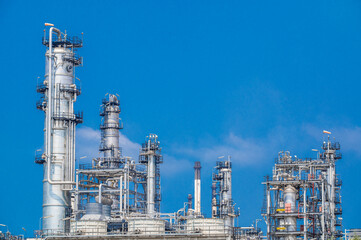 Industrial zone,The equipment of oil refining,Close-up of industrial pipelines of an oil-refinery plant,Detail of oil pipeline with valves in large oil refinery.
