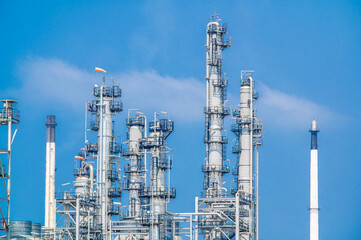 Industrial zone,The equipment of oil refining,Close-up of industrial pipelines of an oil-refinery plant,Detail of oil pipeline with valves in large oil refinery.