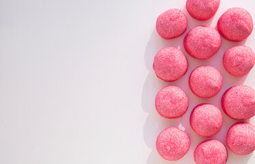 pink marshmallows sprinkled with sugar