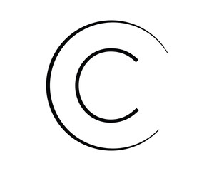C letter vector with circle creative design template elements.