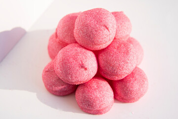 pink marshmallows sprinkled with sugar