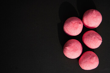pink marshmallows sprinkled with sugar