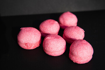 pink marshmallows sprinkled with sugar