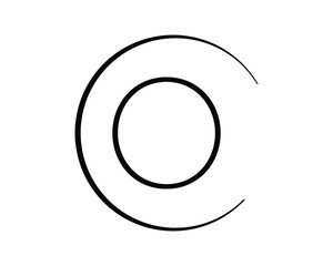 O letter vector with circle creative design template elements.