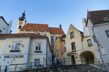 Obraz premium View to the Piarist Church of Our Lady in the old town of Krems, Austria