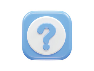 question icon 3d rendering illustration