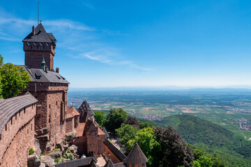 The plain of Alsace can be seen from Château du Haut-Kœnigsbourg, France