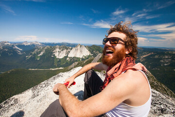 A candid portrait of Evan Howard, a climber and explorer.