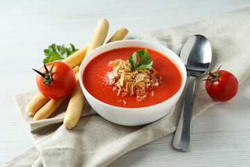 Dish made from tomatoes - tasty tomato soup