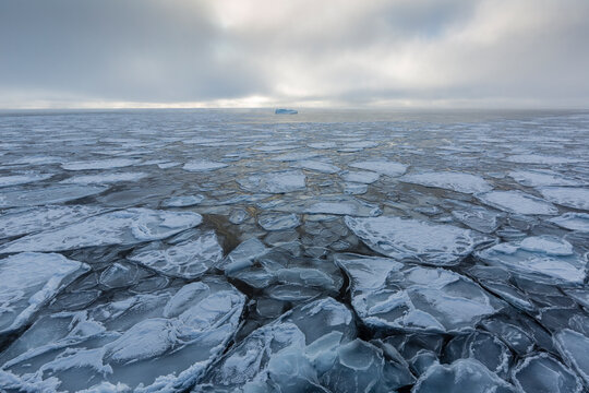 fragmented ice pack and iceberg, Spitzbergen, Svalbard