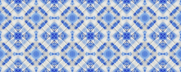Indigo Ethnic. Sky Mosaic Tile Flower. Sea