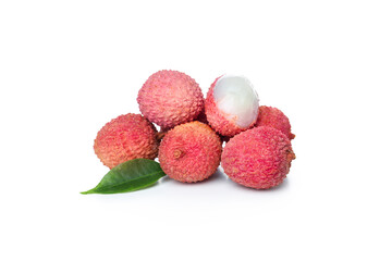 Concept of tasty and delicious exotic fruit - Lychee, isolated on white background