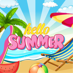 Fototapeta na wymiar Hello summer banner template