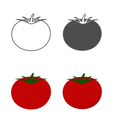 Tomato icons set. Vector illustration