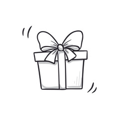 Gift box doodle icon. Present box hand drawn sketch style icon. Gift, surprise doodle drawn concept. Vector illustration.
