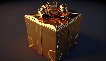 Gift box 3d illustration. Generative AI
